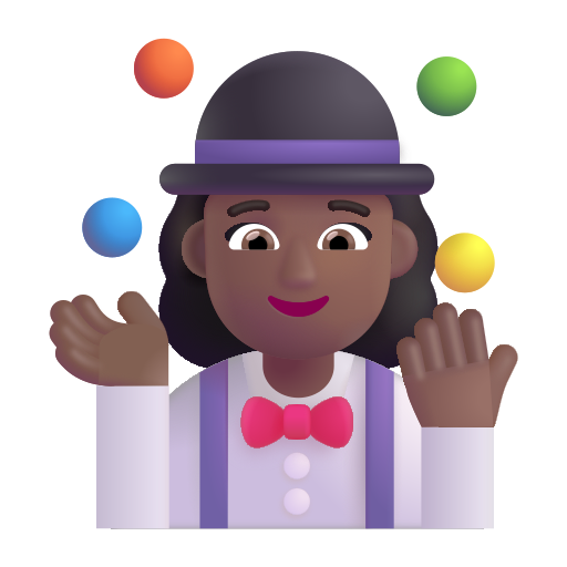 Woman Juggling: Medium-Dark Skin Tone on Microsoft 3D