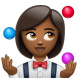 Woman Juggling: Medium-Dark Skin Tone on WhatsApp
