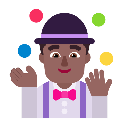 Man Juggling: Medium-Dark Skin Tone on Microsoft Fluent