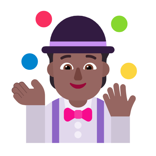 Juggling: Medium-Dark Skin Tone on Microsoft Fluent