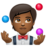 Juggling: Medium-Dark Skin Tone on WhatsApp