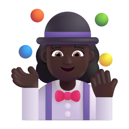 Woman Juggling: Dark Skin Tone on Microsoft 3D