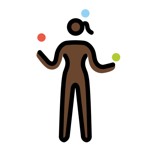 Woman Juggling: Dark Skin Tone on OpenMoji