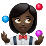 Woman Juggling: Dark Skin Tone on WhatsApp