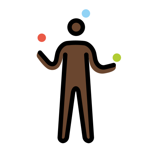 Man Juggling: Dark Skin Tone on OpenMoji