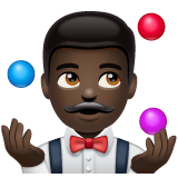 Man Juggling: Dark Skin Tone on WhatsApp