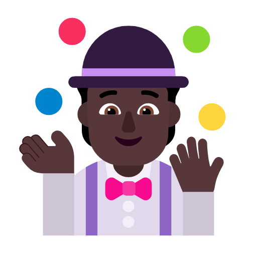 Juggling: Dark Skin Tone on Microsoft Fluent