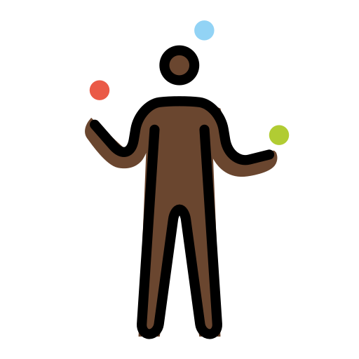 Juggling: Dark Skin Tone on OpenMoji