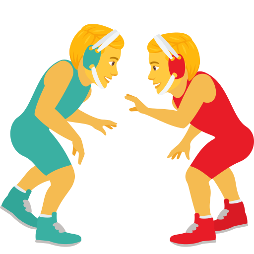 Men Wrestling on JoyPixels