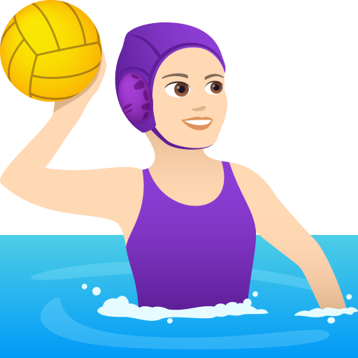 Woman Playing Water Polo: Light Skin Tone on JoyPixels