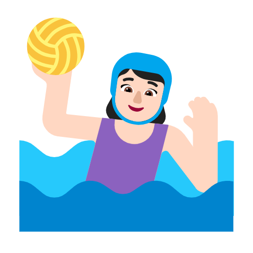 Woman Playing Water Polo: Light Skin Tone on Microsoft Fluent