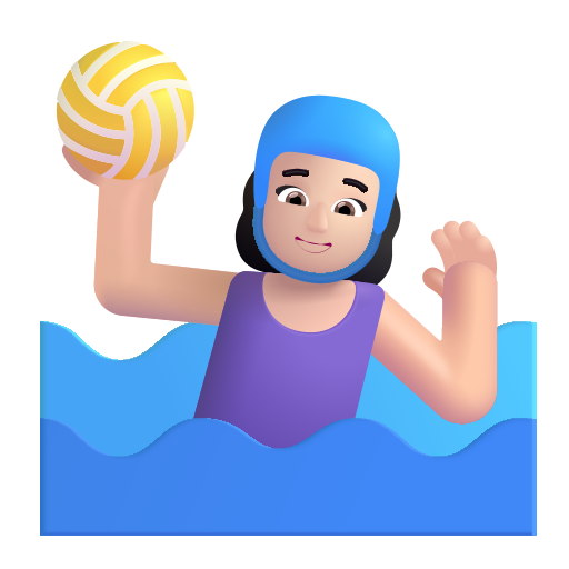 Woman Playing Water Polo: Light Skin Tone on Microsoft 3D