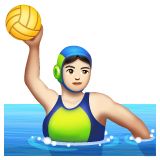 Woman Playing Water Polo: Light Skin Tone on WhatsApp