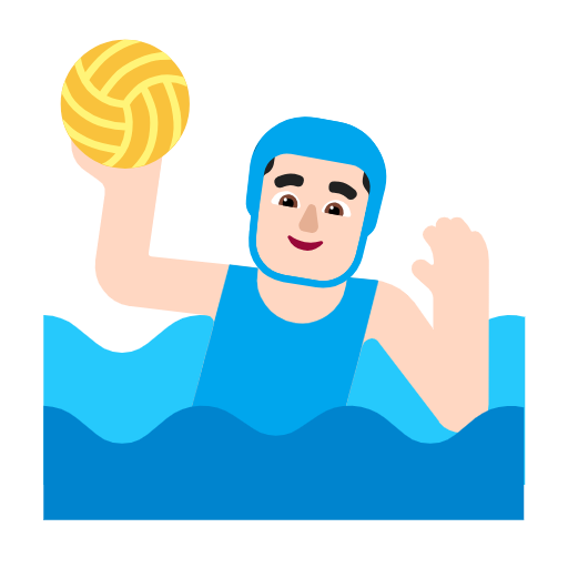 Man Playing Water Polo: Light Skin Tone on Microsoft Fluent
