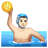 Man Playing Water Polo: Light Skin Tone on WhatsApp