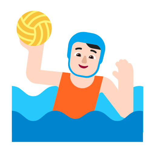 Water Polo: Light Skin Tone on Microsoft Fluent