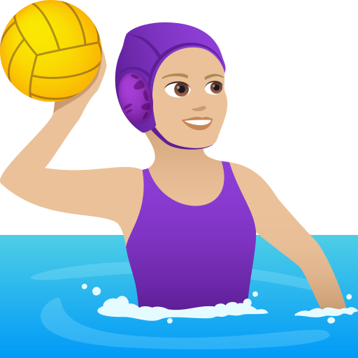 Woman Playing Water Polo: Medium-Light Skin Tone on JoyPixels