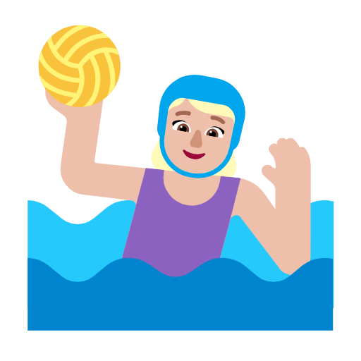 Woman Playing Water Polo: Medium-Light Skin Tone on Microsoft Fluent