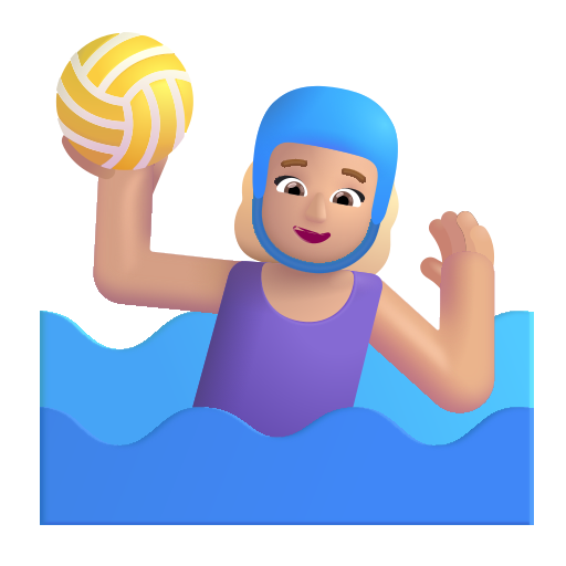 Woman Playing Water Polo: Medium-Light Skin Tone on Microsoft 3D