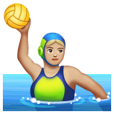 Woman Playing Water Polo: Medium-Light Skin Tone on WhatsApp