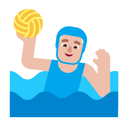 Man Playing Water Polo: Medium-Light Skin Tone on Microsoft Fluent