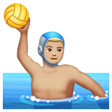 Man Playing Water Polo: Medium-Light Skin Tone on WhatsApp