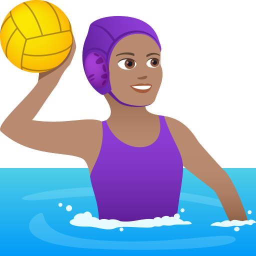 Woman Playing Water Polo: Medium Skin Tone on JoyPixels