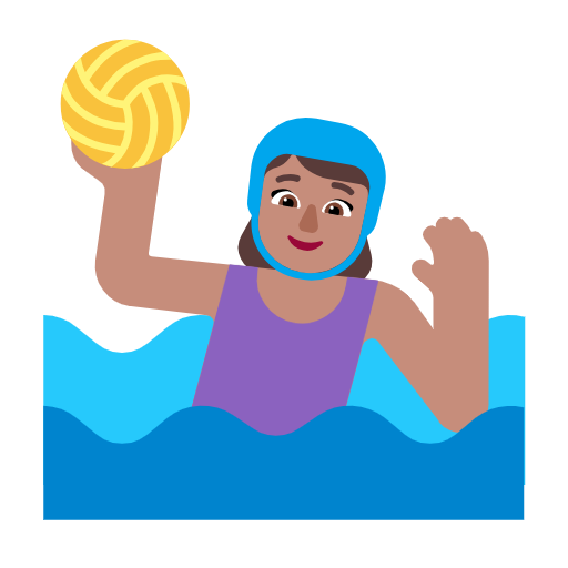 Woman Playing Water Polo: Medium Skin Tone on Microsoft Fluent