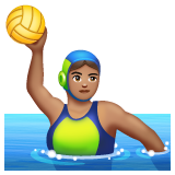 Woman Playing Water Polo: Medium Skin Tone on WhatsApp