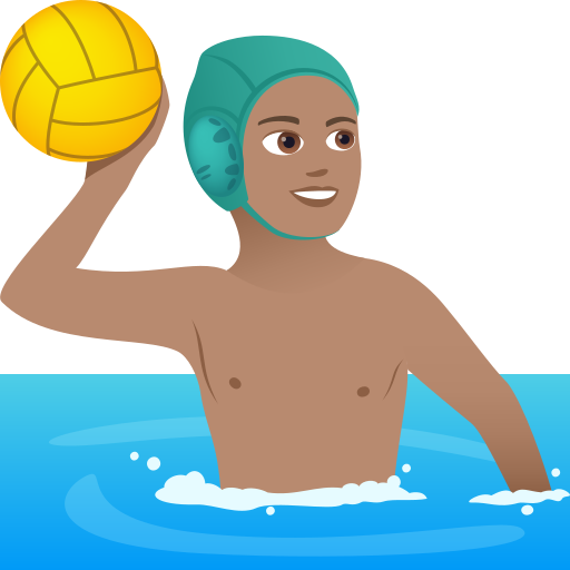 Man Playing Water Polo: Medium Skin Tone on JoyPixels