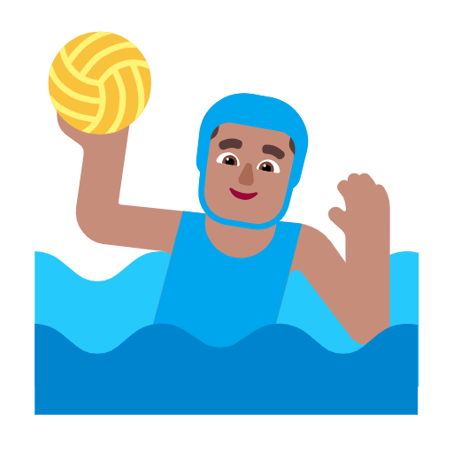 Man Playing Water Polo: Medium Skin Tone on Microsoft Fluent