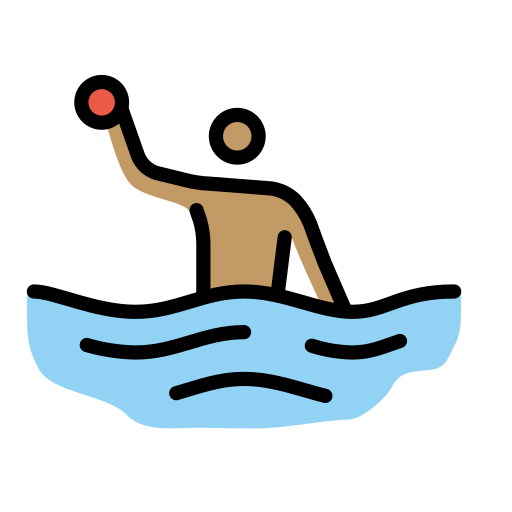 Man Playing Water Polo: Medium Skin Tone on OpenMoji