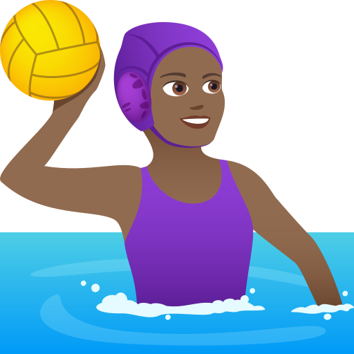 Woman Playing Water Polo: Medium-Dark Skin Tone on JoyPixels