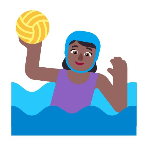 Woman Playing Water Polo: Medium-Dark Skin Tone on Microsoft Fluent
