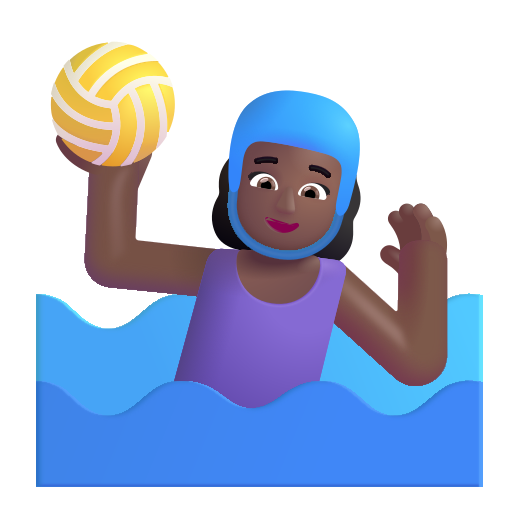 Woman Playing Water Polo: Medium-Dark Skin Tone on Microsoft 3D