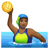 Woman Playing Water Polo: Medium-Dark Skin Tone on WhatsApp