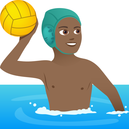 Man Playing Water Polo: Medium-Dark Skin Tone on JoyPixels