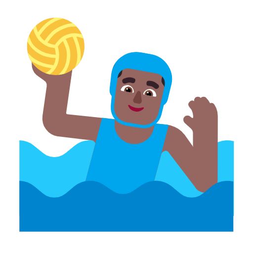 Man Playing Water Polo: Medium-Dark Skin Tone on Microsoft Fluent