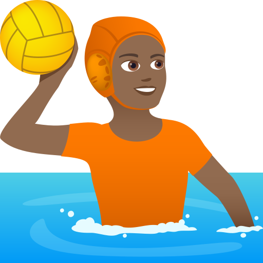 Water Polo: Medium-Dark Skin Tone on JoyPixels