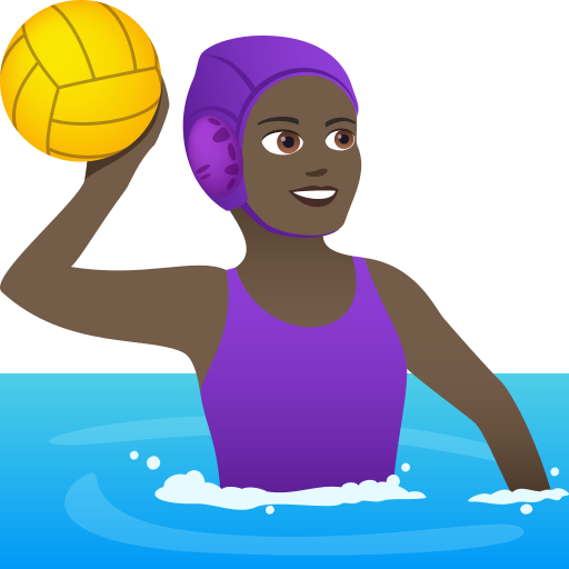 Woman Playing Water Polo: Dark Skin Tone on JoyPixels