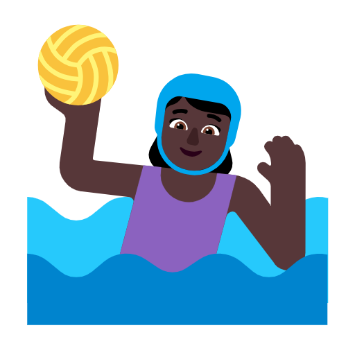 Woman Playing Water Polo: Dark Skin Tone on Microsoft Fluent