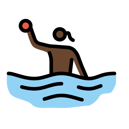 Woman Playing Water Polo: Dark Skin Tone on OpenMoji