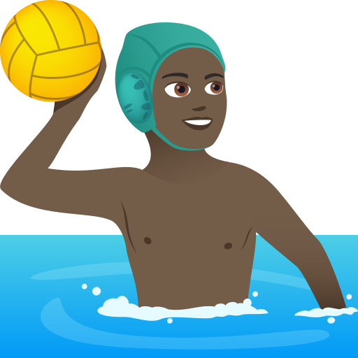 Man Playing Water Polo: Dark Skin Tone on JoyPixels