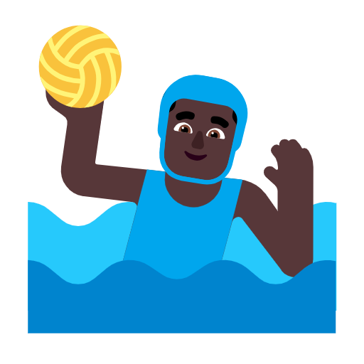 Man Playing Water Polo: Dark Skin Tone on Microsoft Fluent