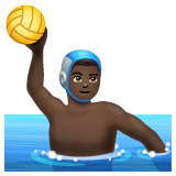Man Playing Water Polo: Dark Skin Tone on WhatsApp