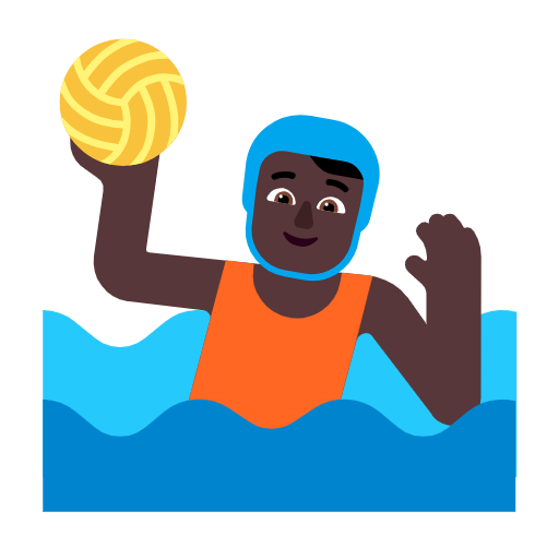 Water Polo: Dark Skin Tone on Microsoft Fluent