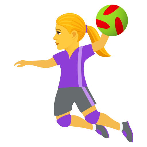 Woman Playing Handball on JoyPixels