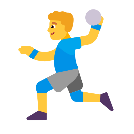Man Playing Handball on Microsoft Fluent