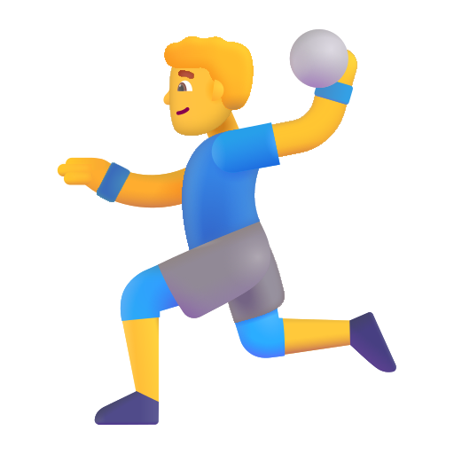 Man Playing Handball on Microsoft 3D