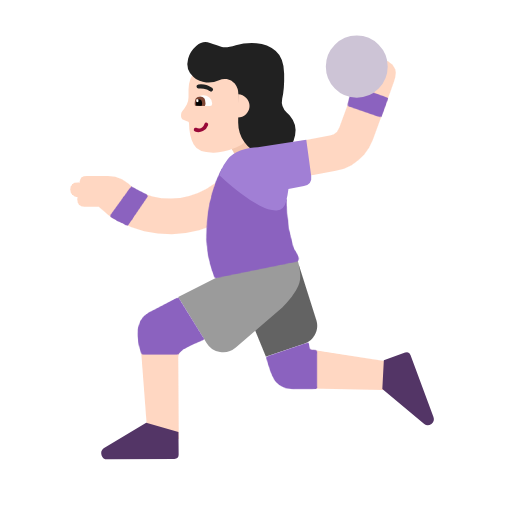Woman Playing Handball: Light Skin Tone on Microsoft Fluent